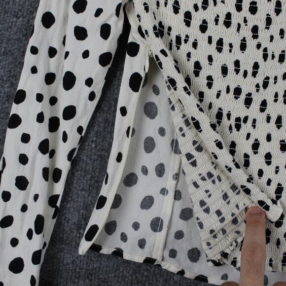 Reformation Top 2 Reign Top Ink Blot Print Sweetheart Neckline Polka Dot Bustier - Picture 10 of 15